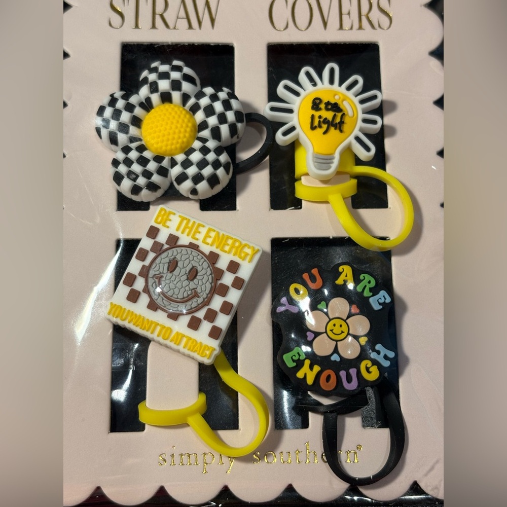 Simply Southern Straw Covers - Black, Yellow, White